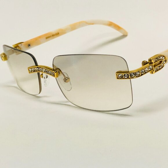 Other - Men Clear Sunglasses Square Gold Classic Shades Hip Hop Iced Out‎ Diamond Lentes
